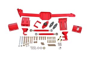 Ford Mustang Watts Link - BMR Suspension - Body Mount, Rod Ends, Adjustable Axle Clamps - Red - `05-`14